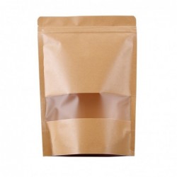 Bolsa Doypack Kraft con ventana 90 x 140